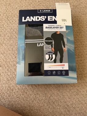 Lands' End Men's Thermal Fleece Baselayer Set - black
One X-Large
One Large